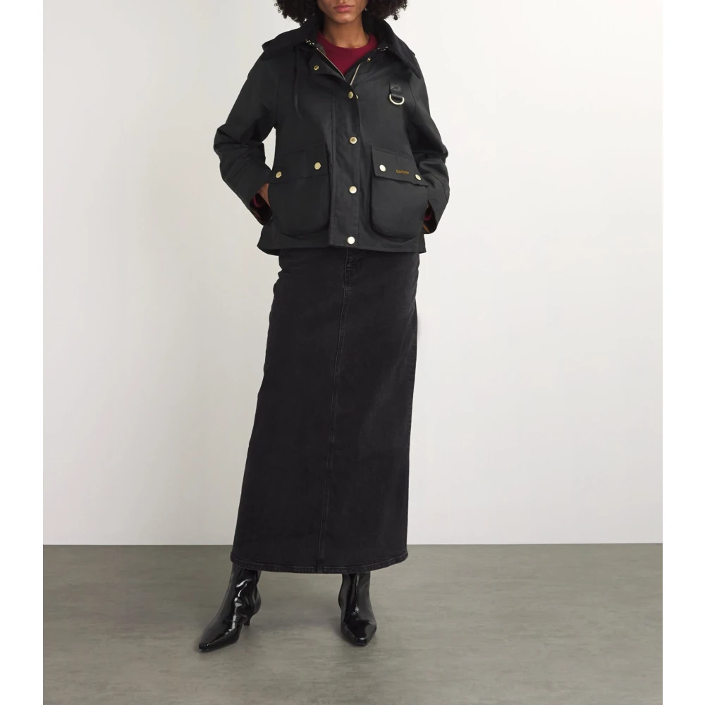 Barbour Outdoor Wax Katoenen Jas Black Dames