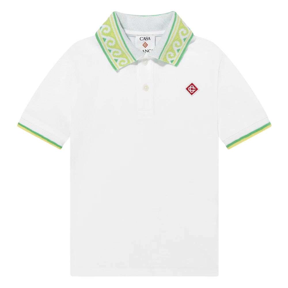 Casablanca Men's White Laurel Pique Polo