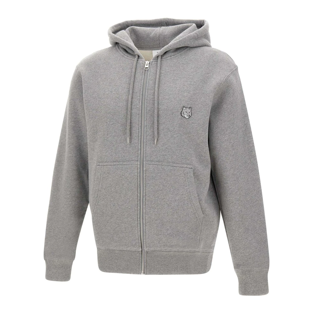 Maison Kitsuné Grijze Katoenen Hoodie Gray Heren