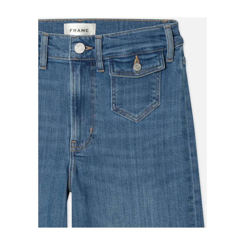 Frame Patch Pocket Slim Palazzo Jeans Blue Dames