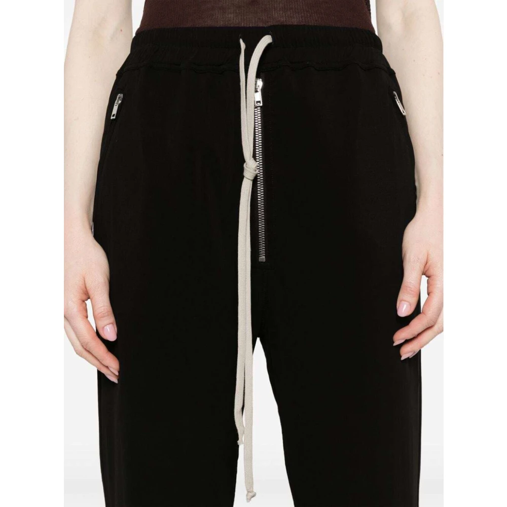 Rick Owens Black Drop Crotch Track Pants Black Dames