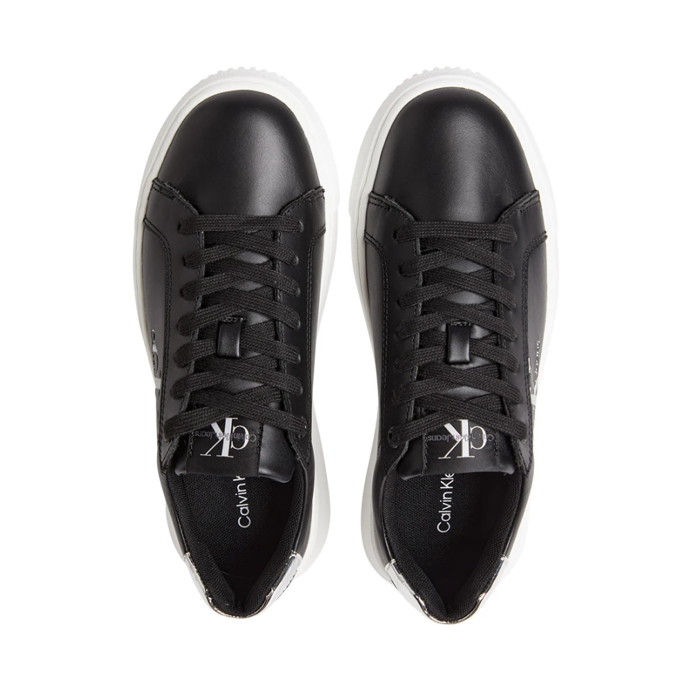 Calvin Klein Leren Chunky Cupsole Sneakers Black Dames