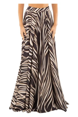 Animalier sidodelad kjol i MULTICOLOR