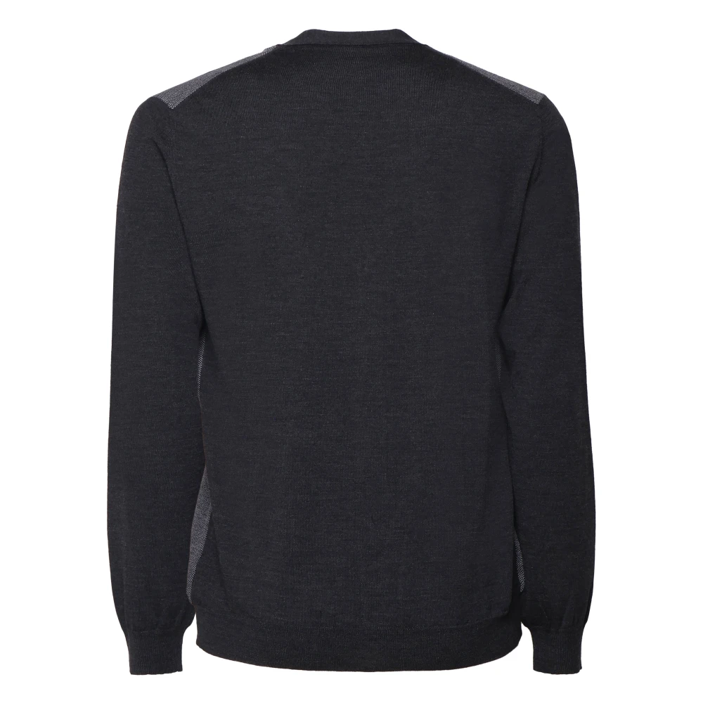 Zanone Grijze Wol V-Hals Trui Gray Heren