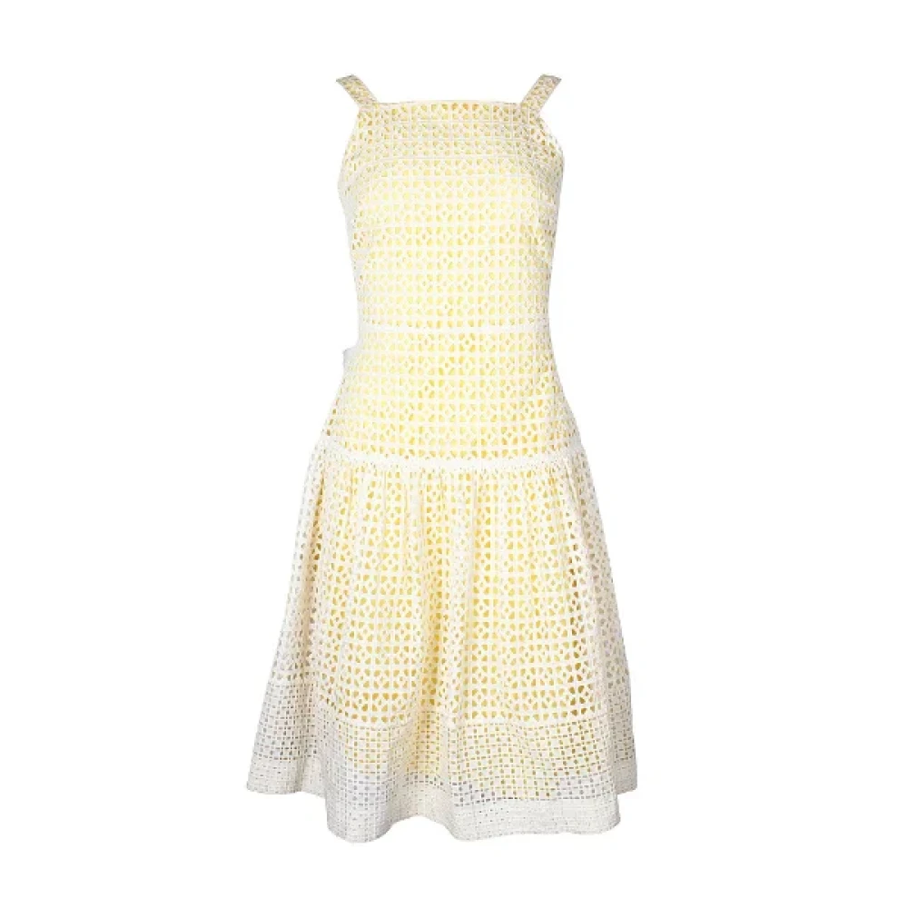 Carolina Herrera Pre-owned Cotton dresses Yellow Dames