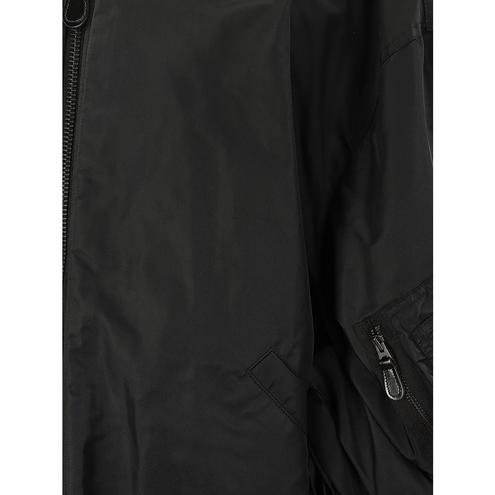 Junya Watanabe Oversized Jack met Ritssluiting en Gerimpelde Mouwdetails Black Dames