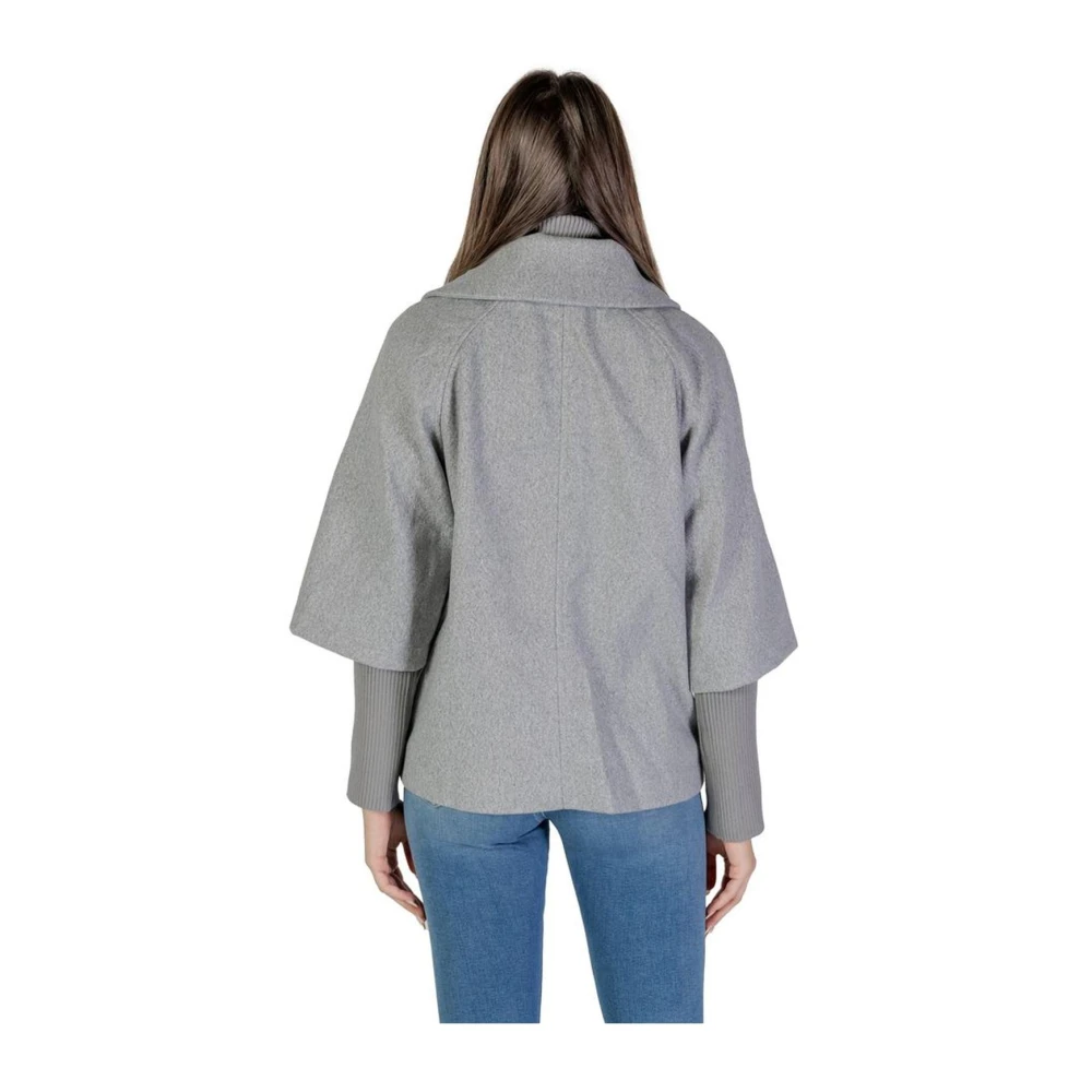 Jacqueline de Yong Grijze Polyester Herfst Winter Damesjas Gray Dames