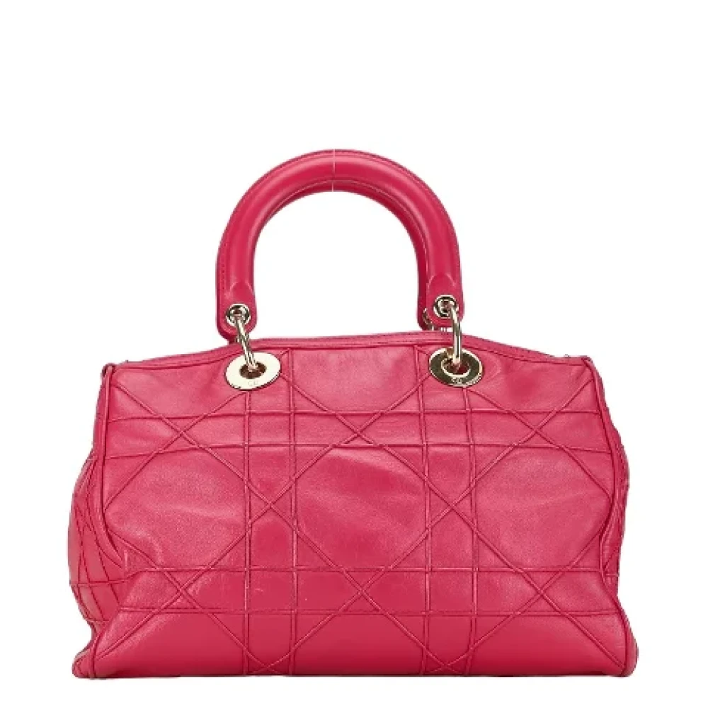 Dior Vintage Pre-owned Leather handbags Pink Dames