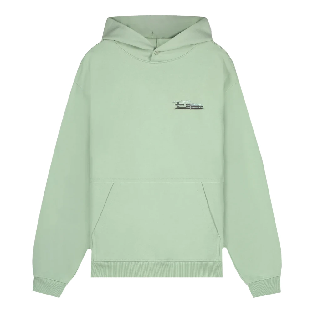 Filling Pieces Balance Frosty Green Gebreide Hoodie Green Heren