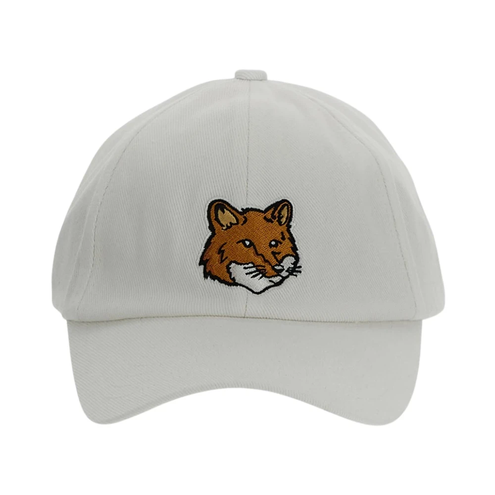 Maison Kitsuné Katoenen Fox Cap White Heren