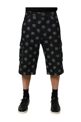 Monogram Denim Cargo Bermuda Shorts