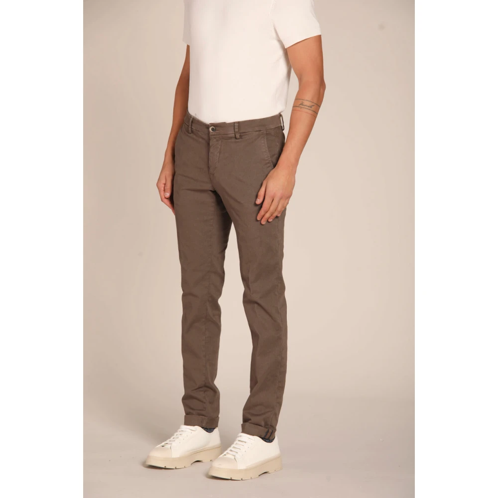 Mason's Extra Slim Fit Chino Broek Milano Stijl Brown Heren