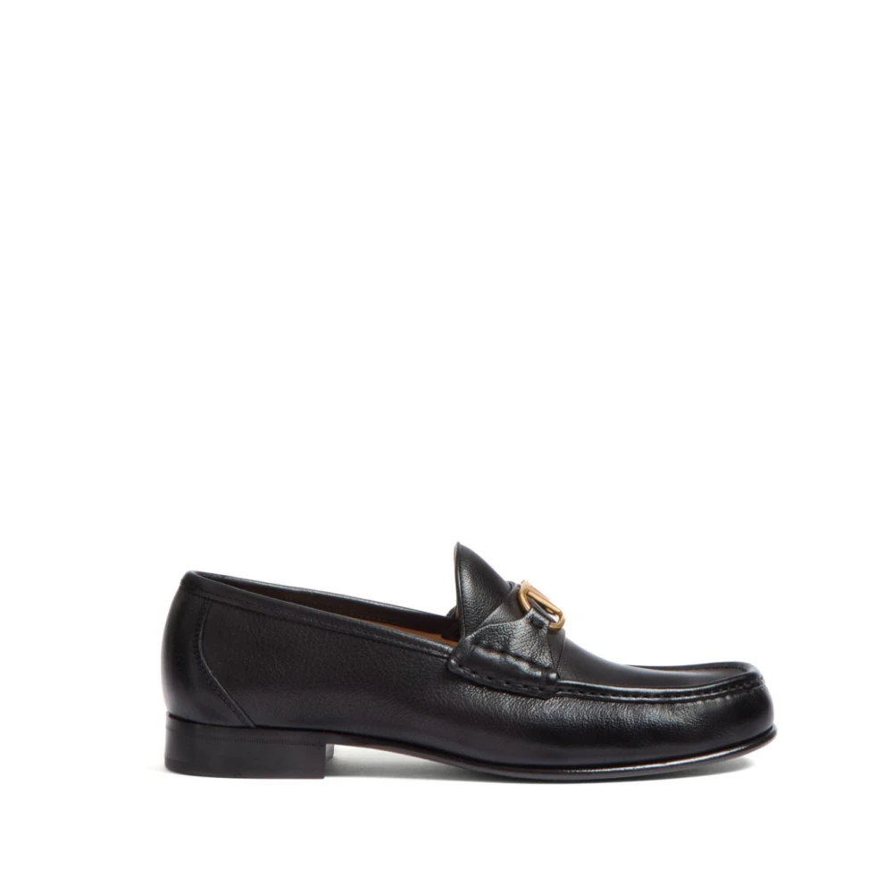 Valentino Garavani Men's Black Vlogo Signature Flat Shoes