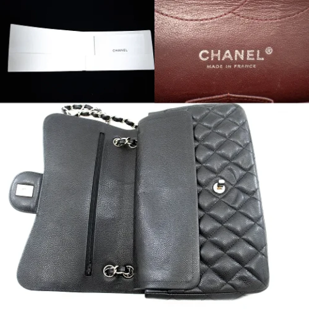 Chanel Vintage Tweedehands Zwarte Leren Chanel Schoudertas Black Dames