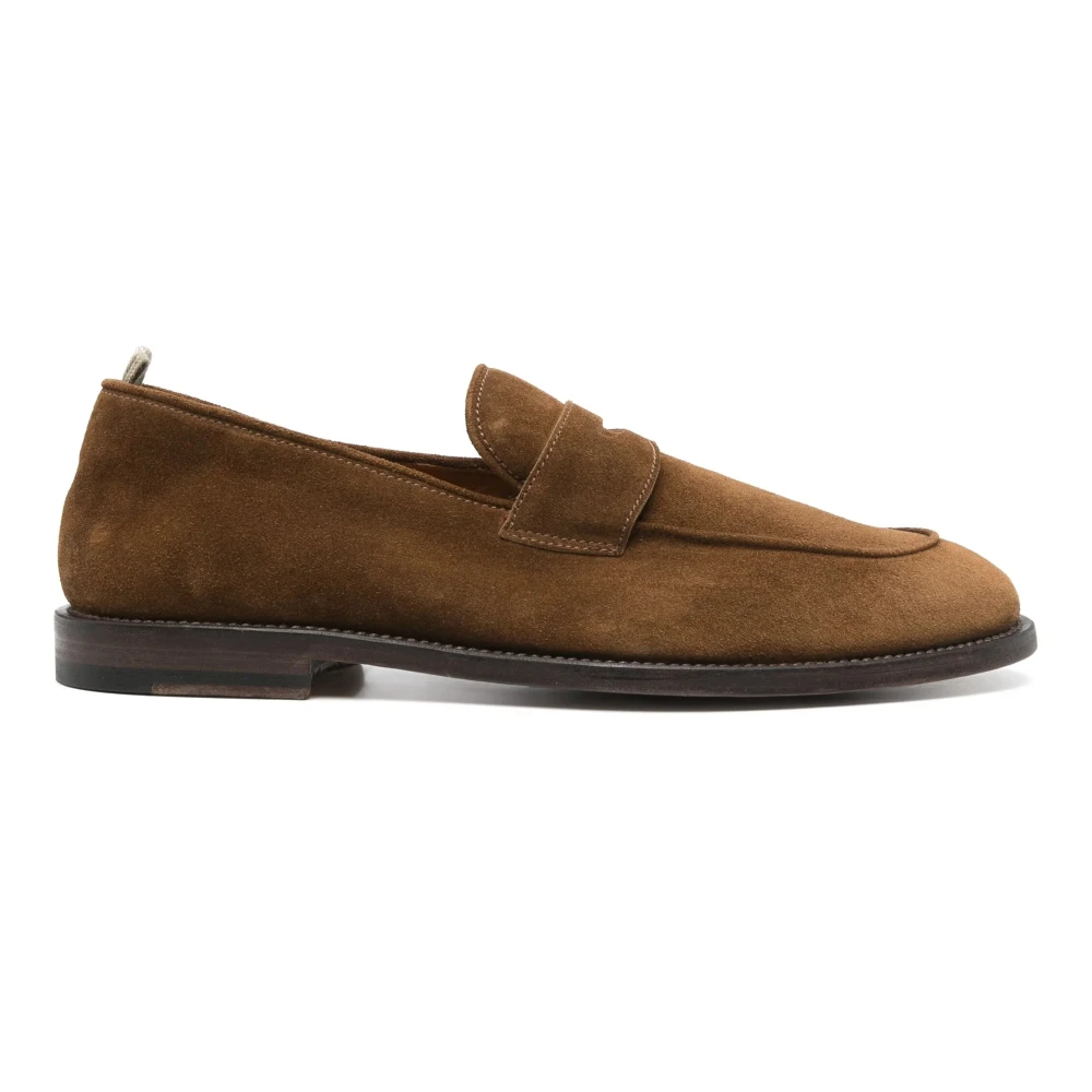 Officine Creative Suede Penny Loafers Brown, Herr