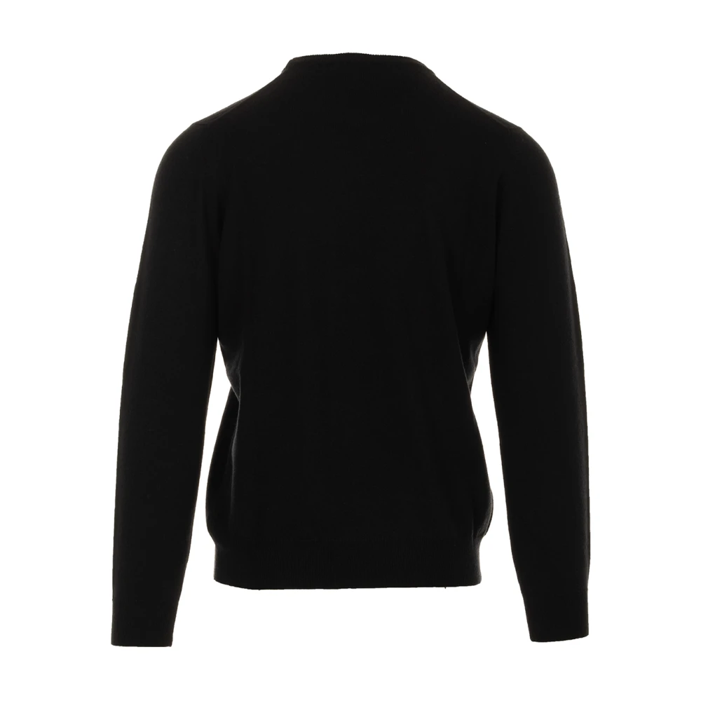 Kangra Zwarte Trui Ronde Hals Black Heren