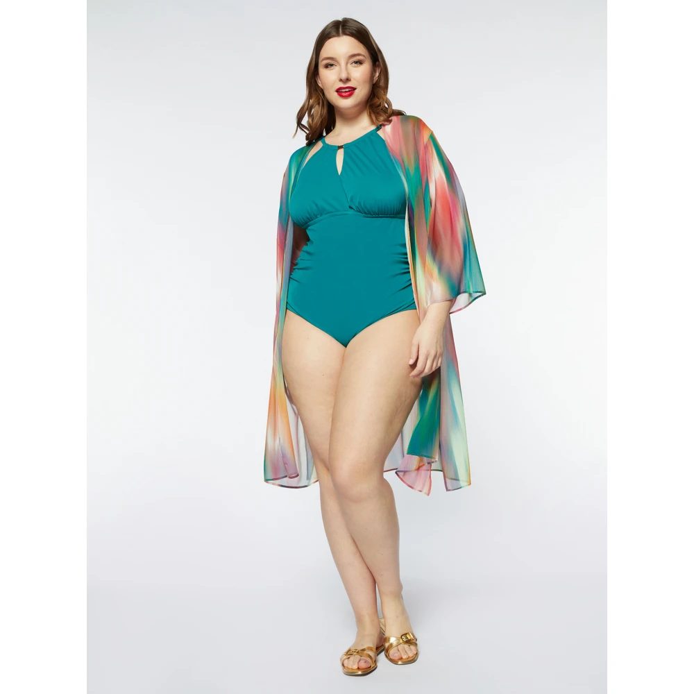 Fiorella Rubino Drop-neck One-piece Swimsuit Green Dames