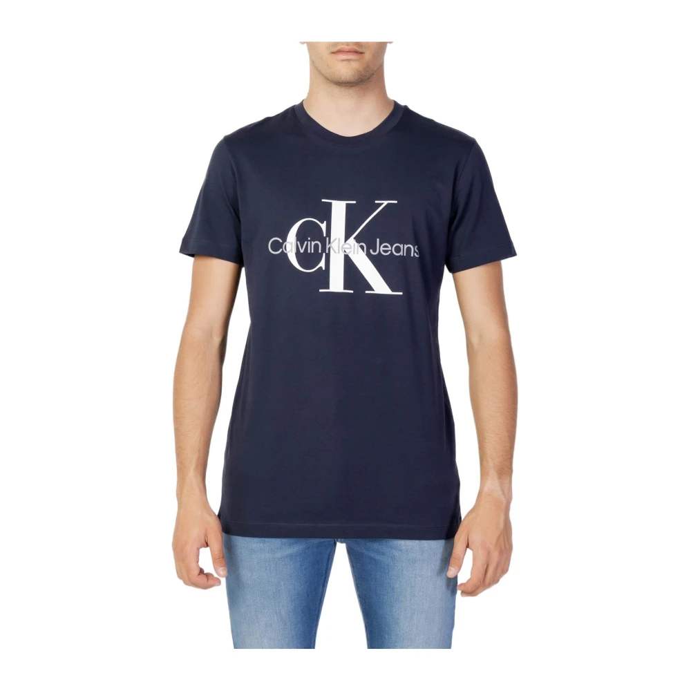 Calvin Klein Jeans Men's Blue T-Shirts,, Logo Print Tee 2XL
