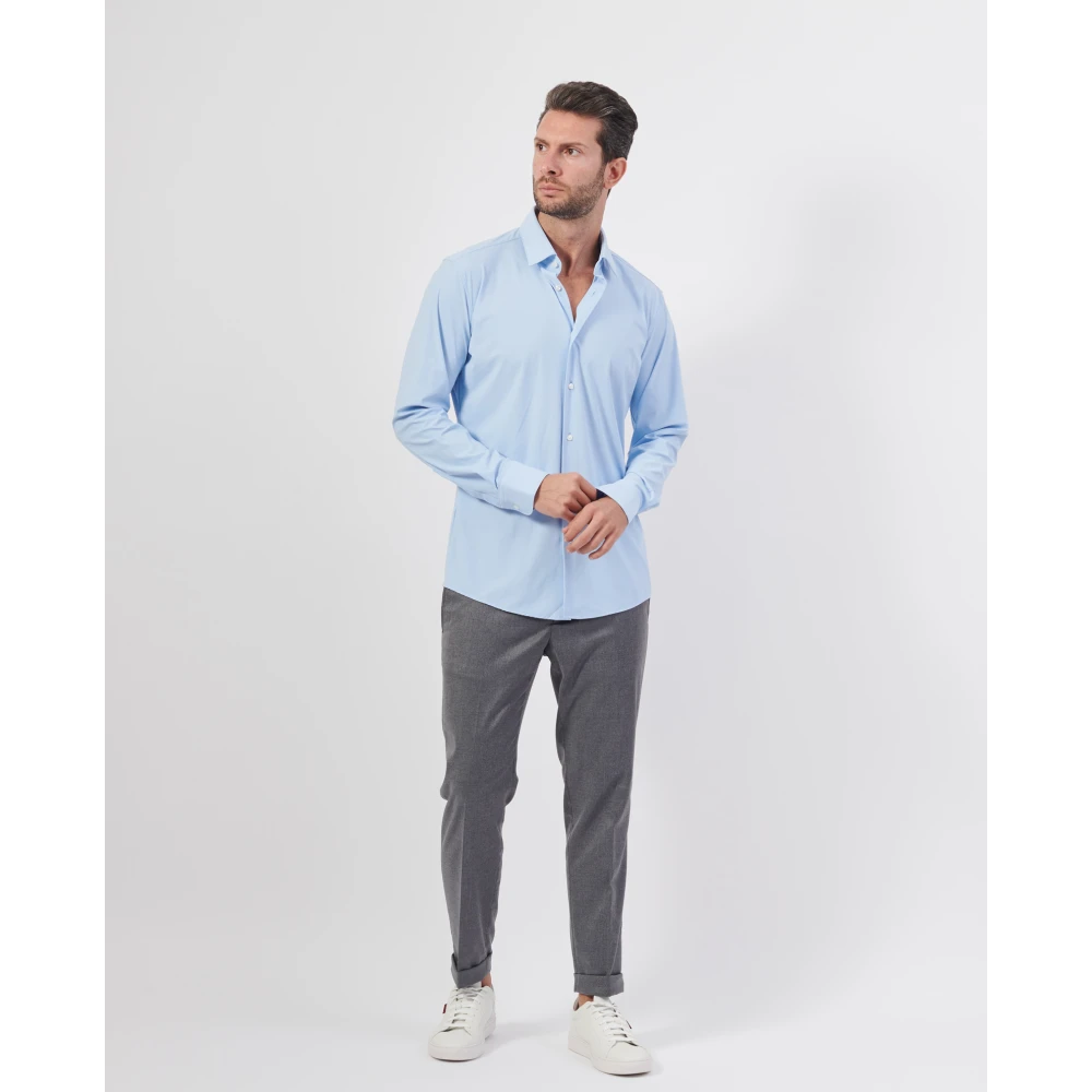 Hugo Boss Blauw Slim Fit Katoenen Overhemd Blue Heren