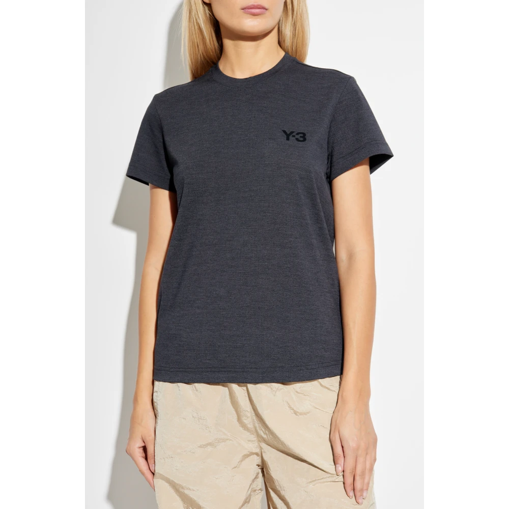 Y-3 T-shirt met logo Black Dames