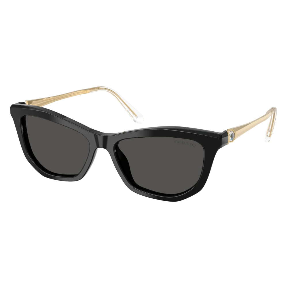 Swarovski Women's Black Sk6057 Cat Eye Sunglasses - Sunglasses - 56 Mm - Accessories