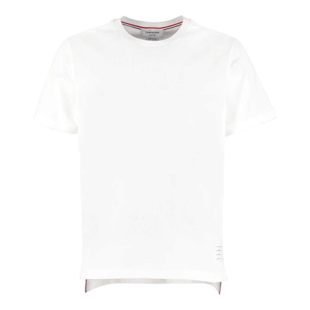 Thom Browne Geribbeld katoenen T-shirt met contrasterende details White Heren