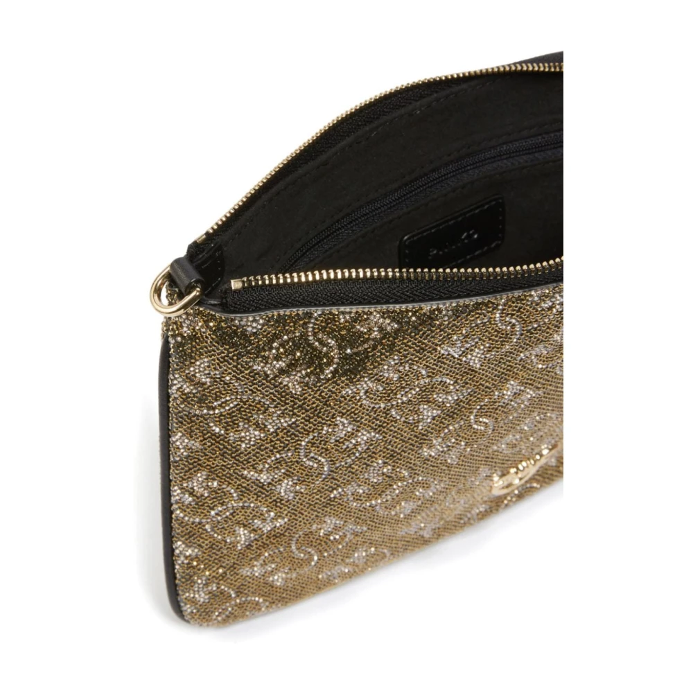 pinko Gouden Monogram Ketting Schoudertas Yellow Dames