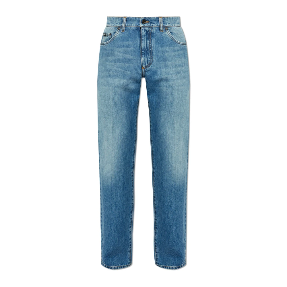 Dolce & Gabbana Blue Jeans With Pockets - Male - Straight Fit Jeans - Xl - Jeans