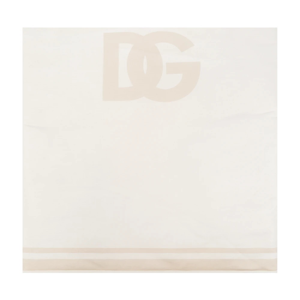 Dolce & Gabbana Babydeken met logo White Unisex