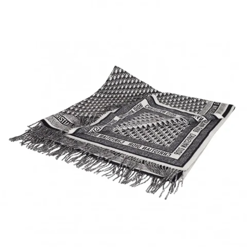 Dior Vintage Pre-owned Cashmere scarves Gray Dames