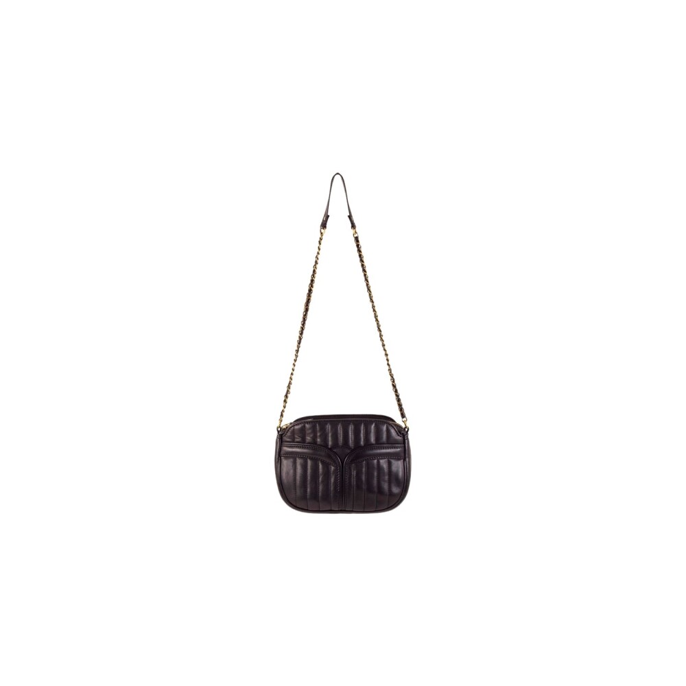 Zwarte Divine Tas met Metalen Ketting en Leren Handvatten Sessun