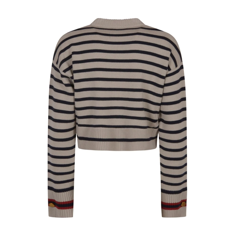 Max Mara Gestreepte top met knoopdetails Brown Dames