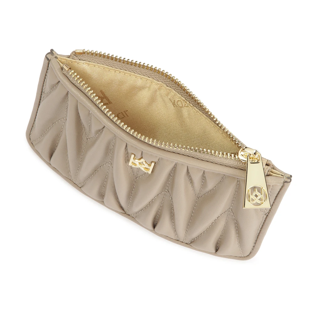 Kazar Kleine portemonnee met ritssluiting en kaartsleuf Beige Dames
