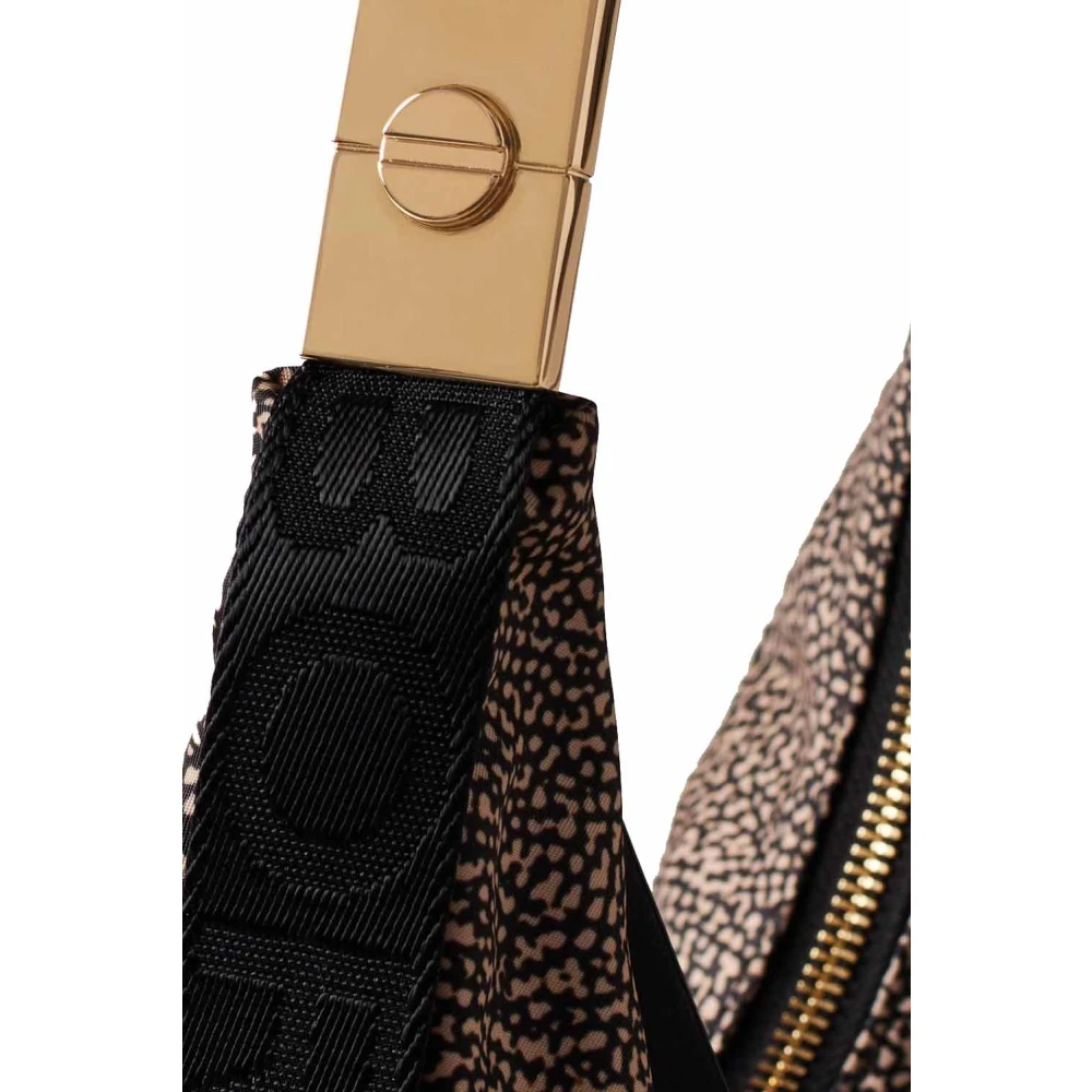 Borbonese Fold Line Tassen met Zacht Materiaal Beige Dames