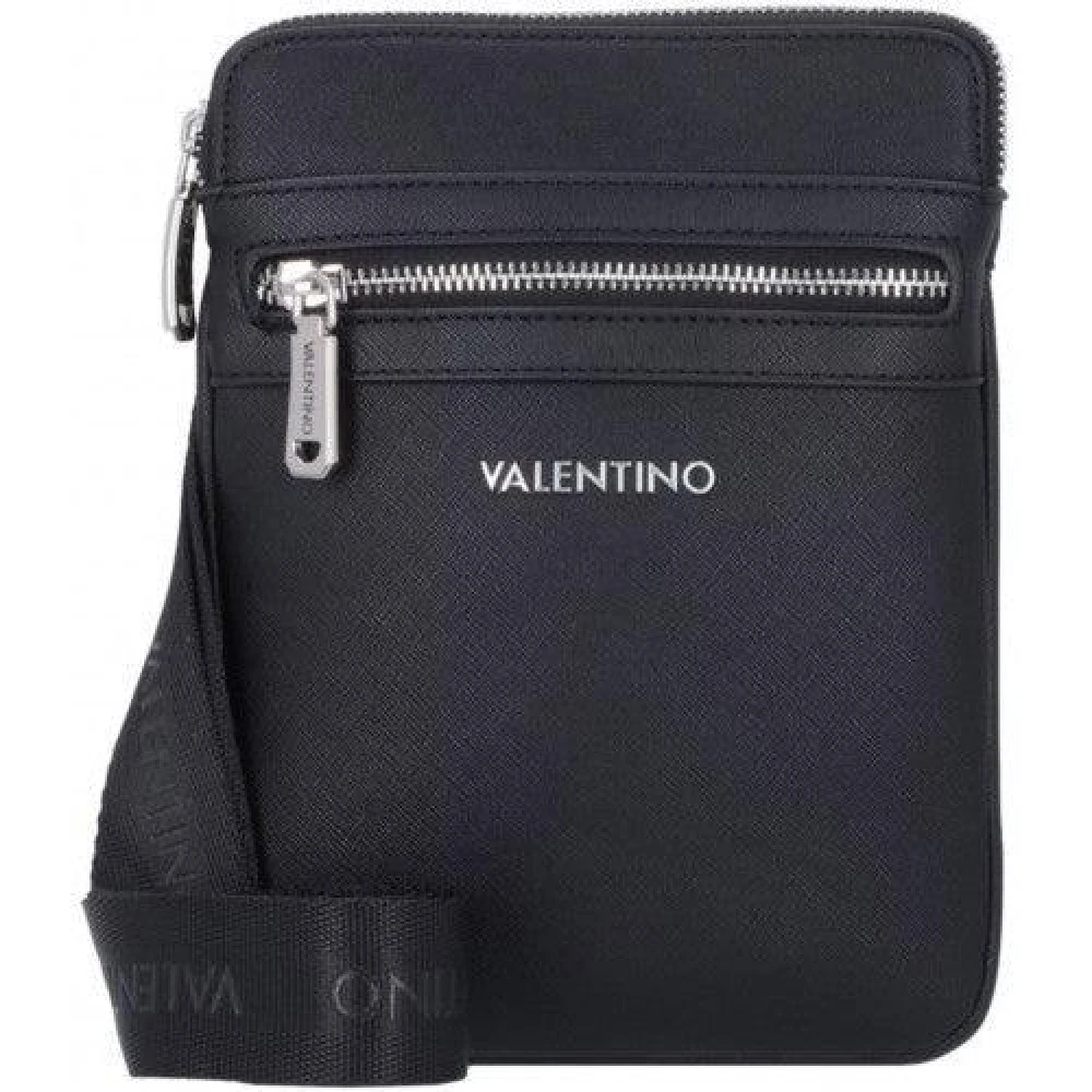 Valentino By Mario Valentino Men's Black Cross Body Messenger, One Size, Sacoche Plate