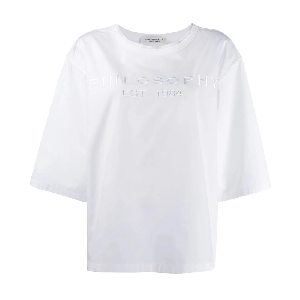 Philosophy di Lorenzo Serafini Geborduurd Logo Dames T-shirt White Dames