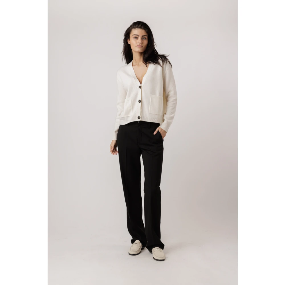 closed Ivoor Wolmix V-Hals Vest White Dames