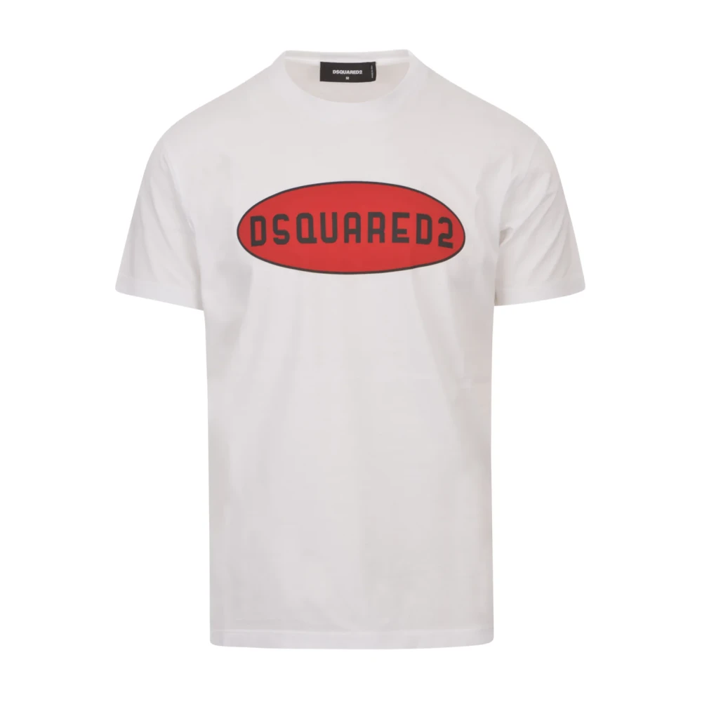 Dsquared2 Witte T-shirts en Polos High Voltage White Heren