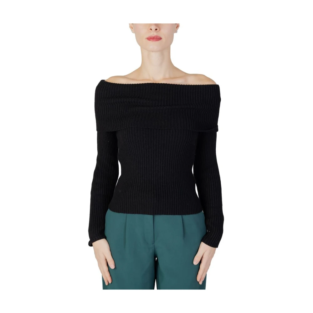 Only Zwarte Viscose Trui Herfst Winter Collectie Black Dames