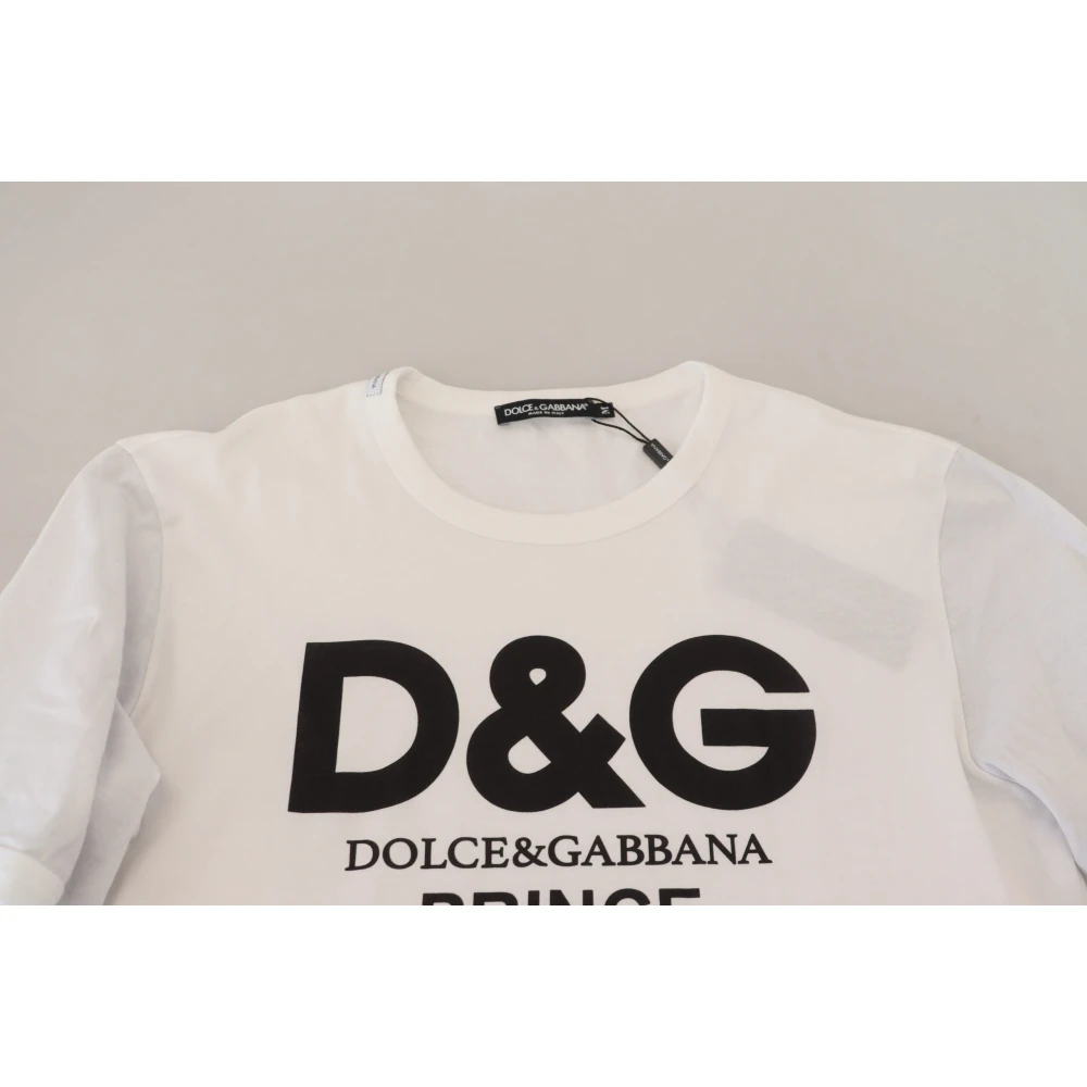 Dolce & Gabbana Luxe Wit Katoenen Pullover Sweater White Heren