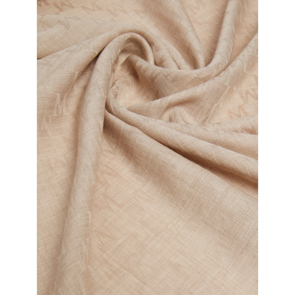 Max Mara Luxe Elegant Garderobe Klassieke Sjaal Beige Dames