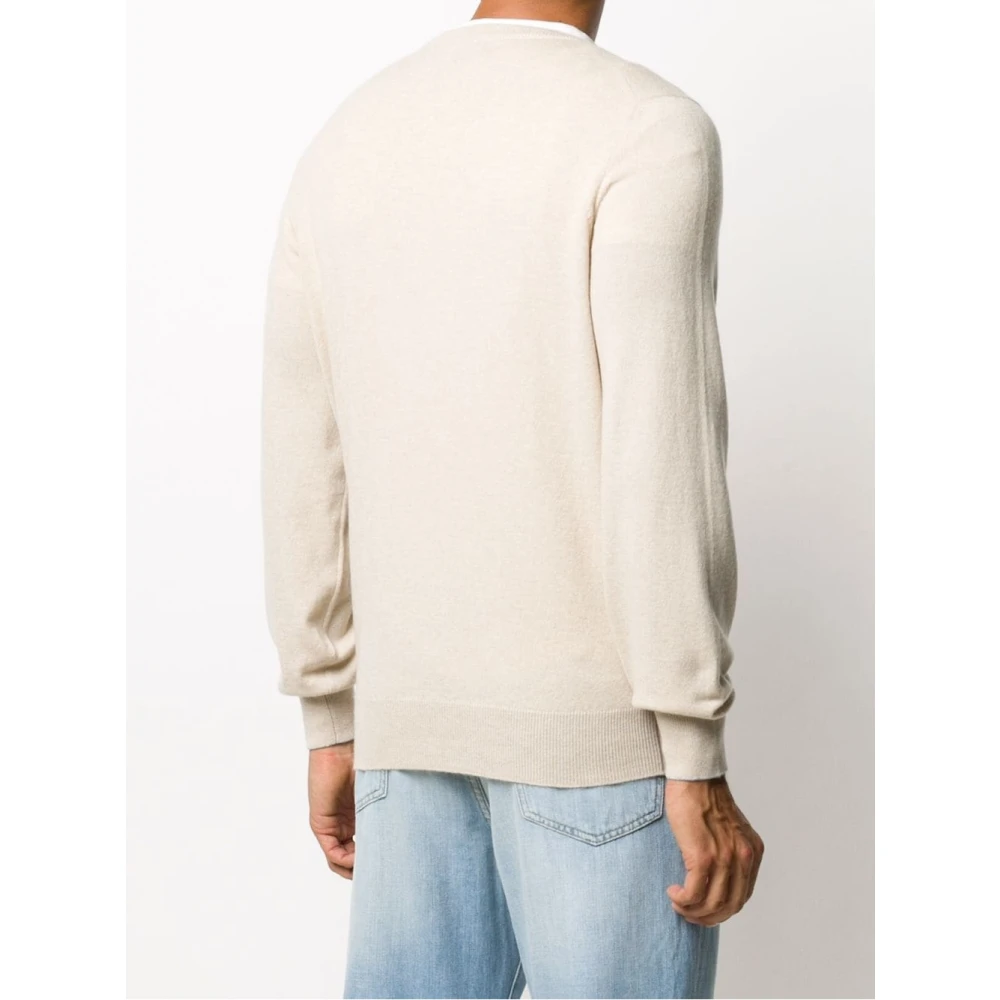 BRUNELLO CUCINELLI Luxe ronde hals trui knitwear Beige Heren