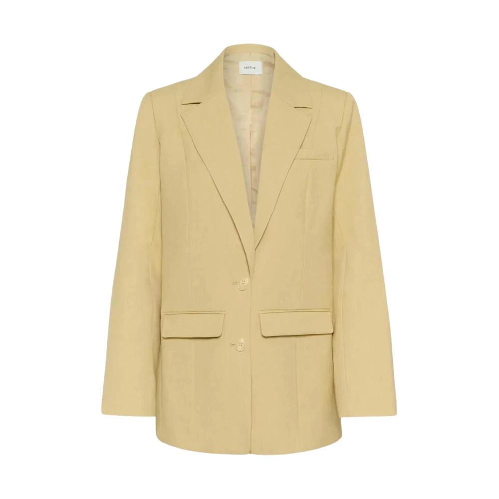 Gestuz Beige Blazers, Female, M, Structured Blazer