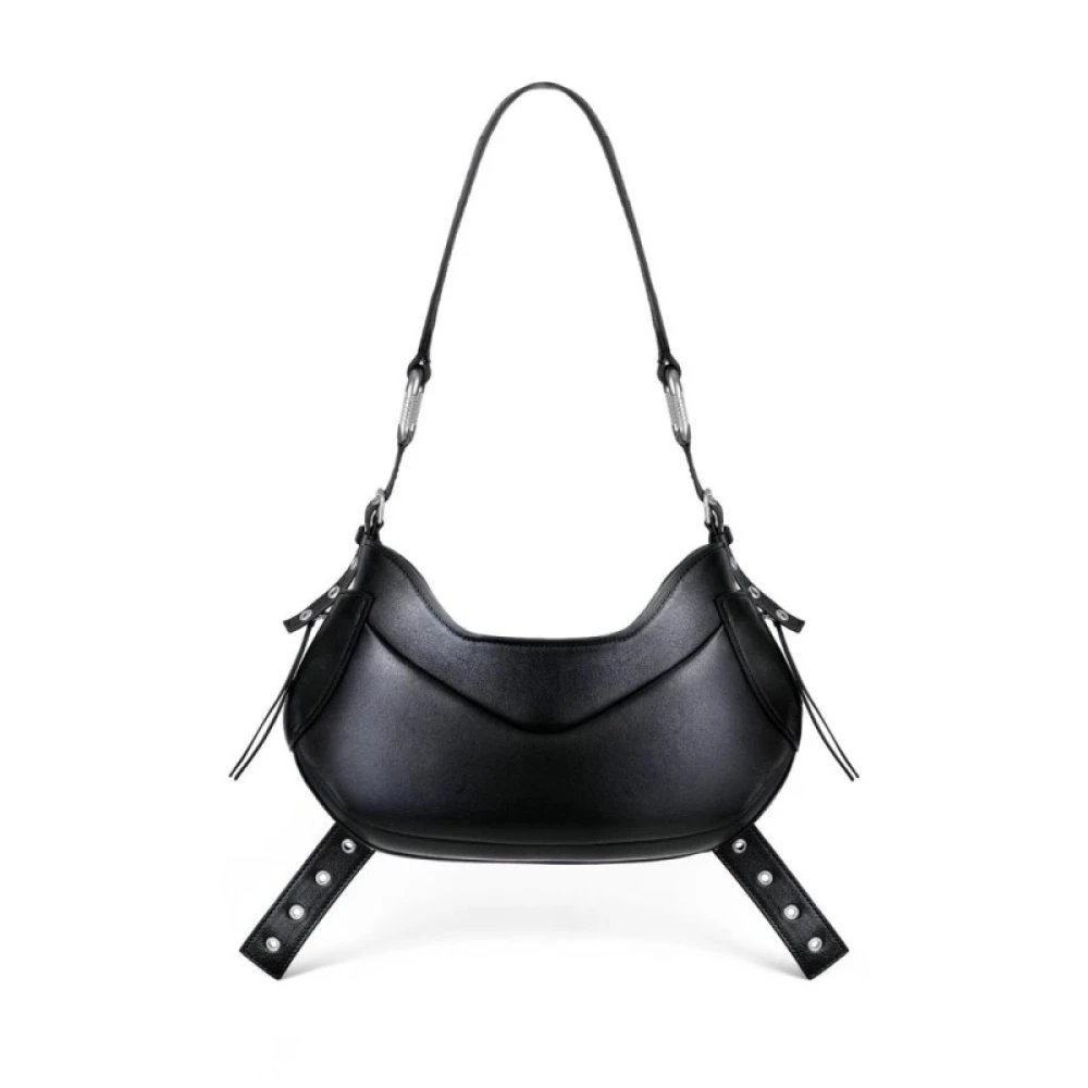 Biasia Leren Schoudertas Black Dames