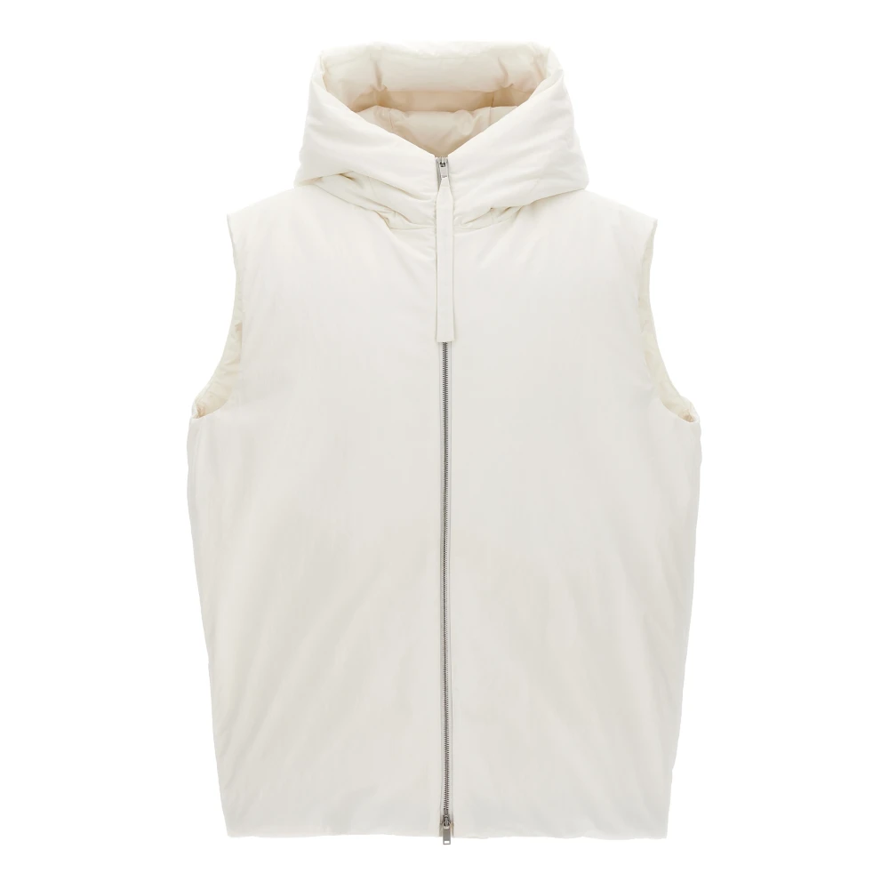 Jil Sander Men's White Waistcoats, L, 01 Vest