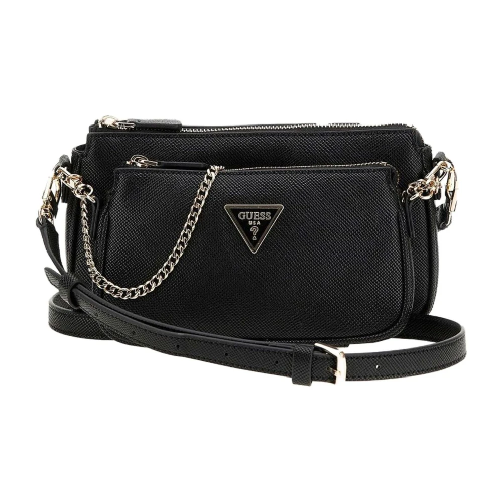 Guess Noelle Dubbel Pouch Crossbody Väska Black, Dam