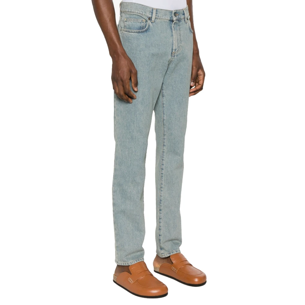 Moschino Lichtblauwe Straight Leg Denim Jeans Blue Heren