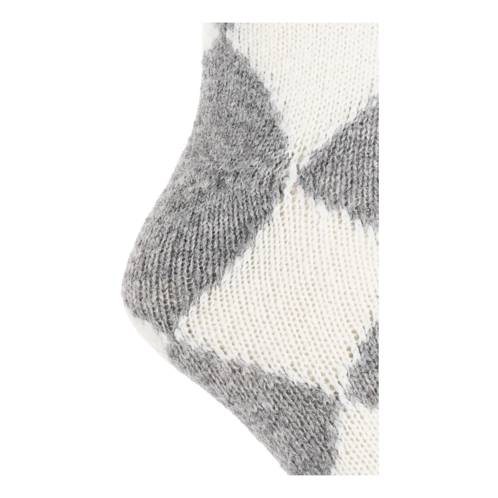 AllSaints Grijze en witte sokken met ruitpatroon Gray Dames