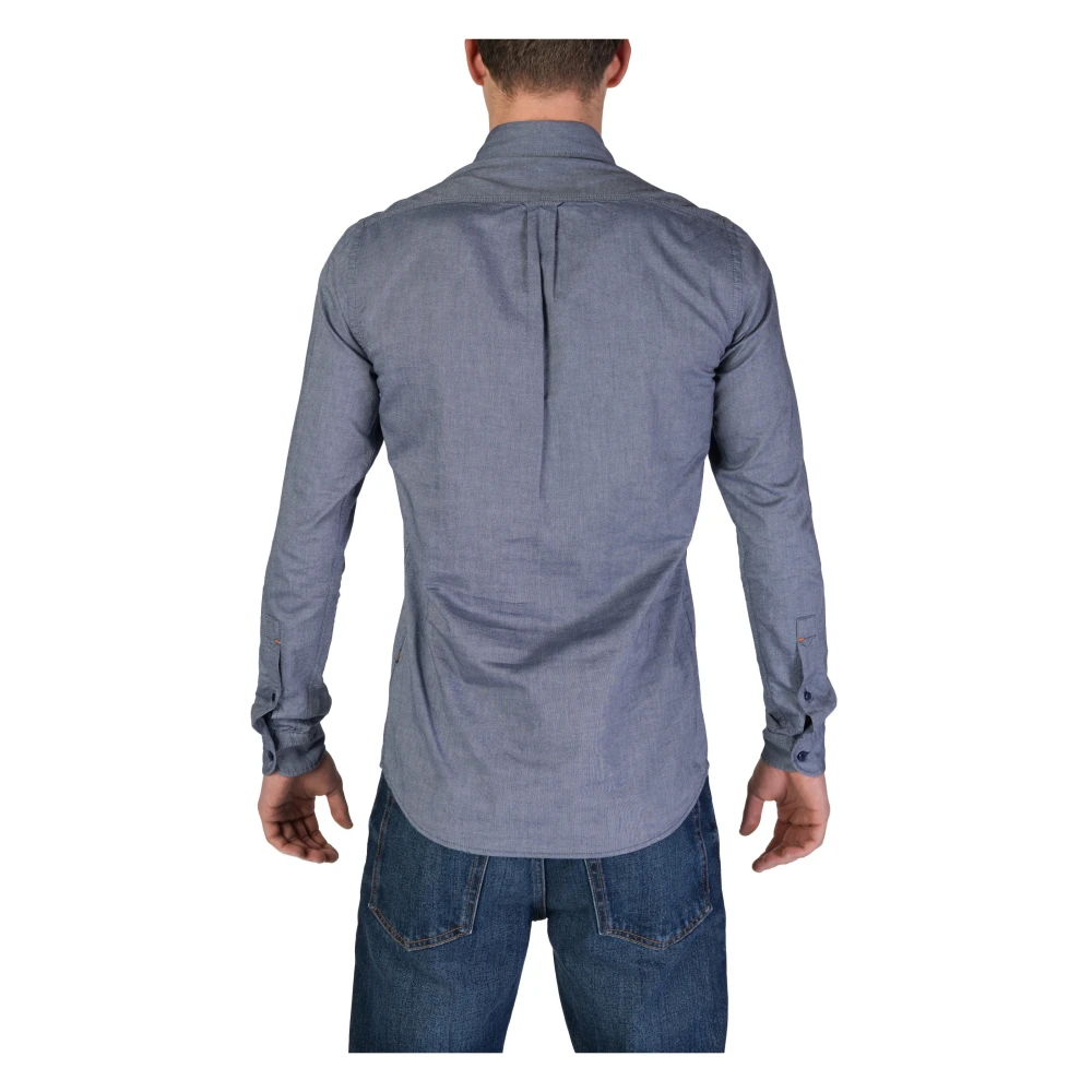 Hugo Boss Blauw Effen Overhemd met Lange Mouwen van Katoen Blue Heren
