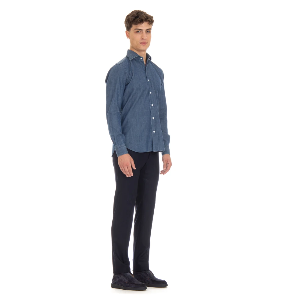 Barba Denim Overhemd Blue Heren
